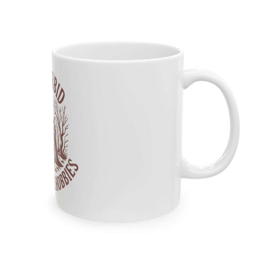 Witchy Ceramic Mug — "God Forbid Women Have Hobbies" Vintage Witch Cauldron Coffee Mug (11oz/15oz)