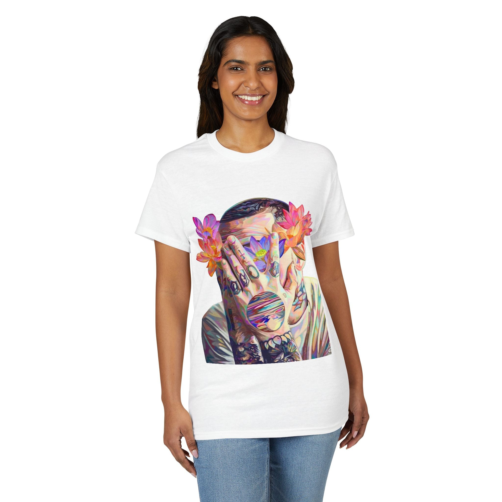 Floral Masked Portrait T-Shirt
