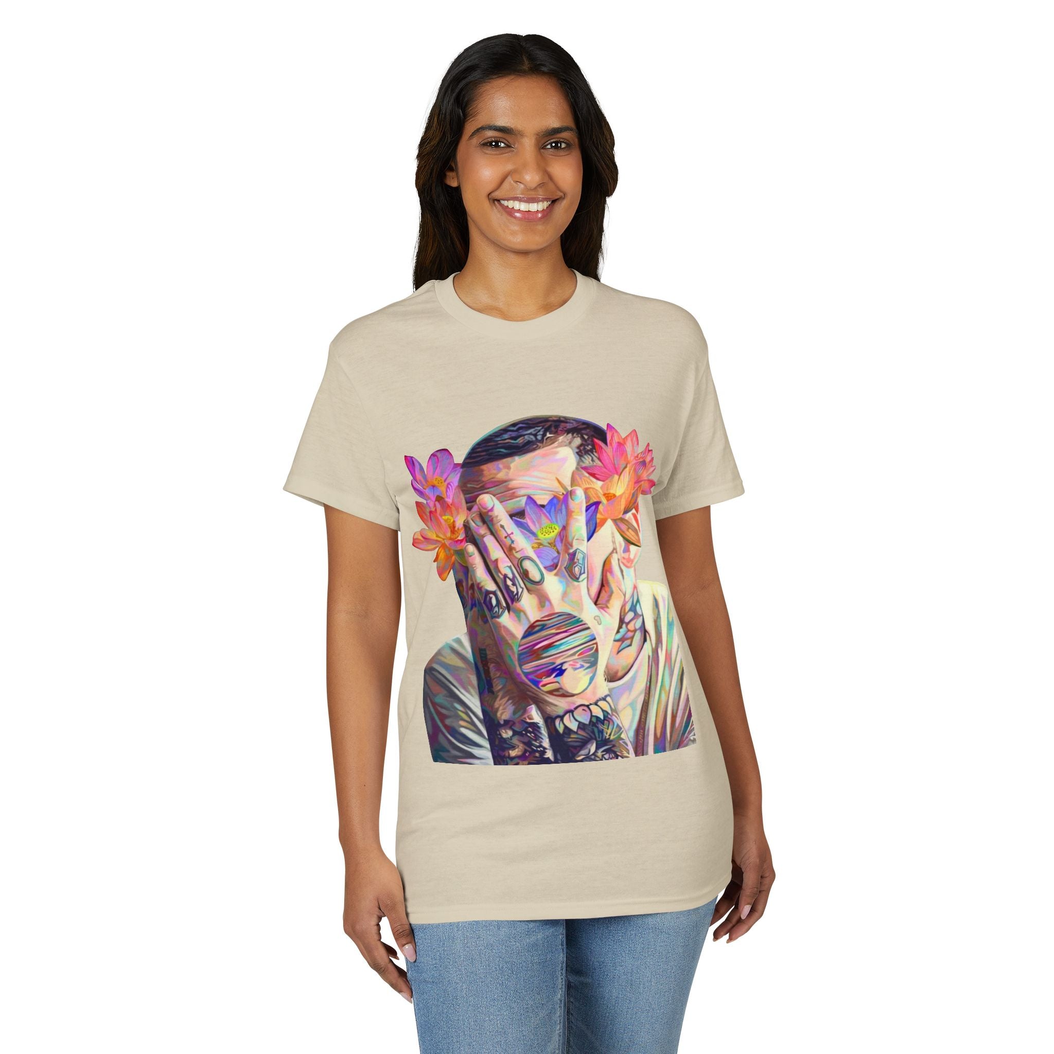 Floral Masked Portrait T-Shirt