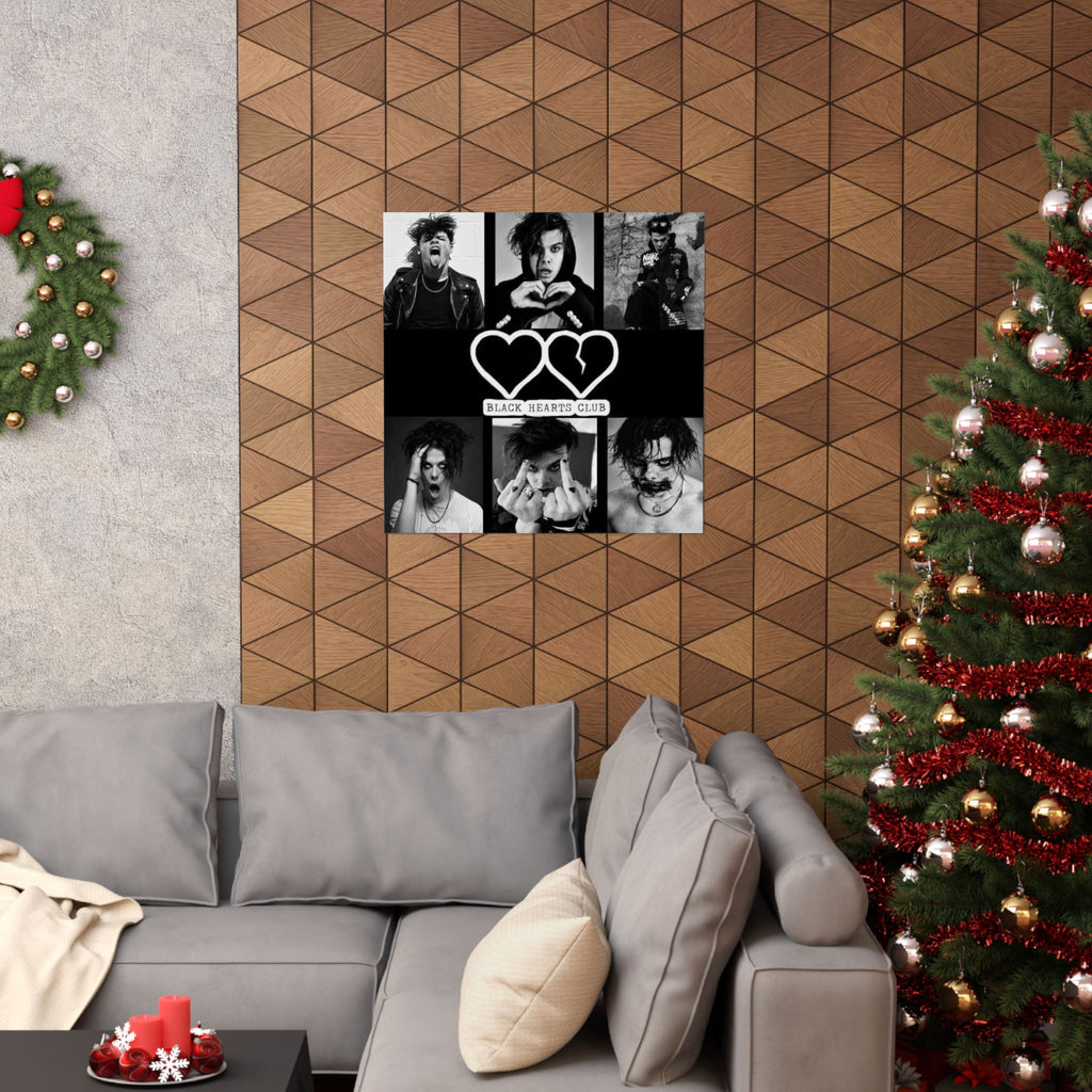 Black Hearts Club Poster — Goth Punk Matte Vertical Wall Art