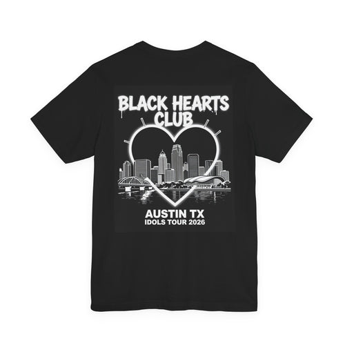 Black Hearts Club T‑Shirt — Austin TX Idols Tour 2026 Band Tee