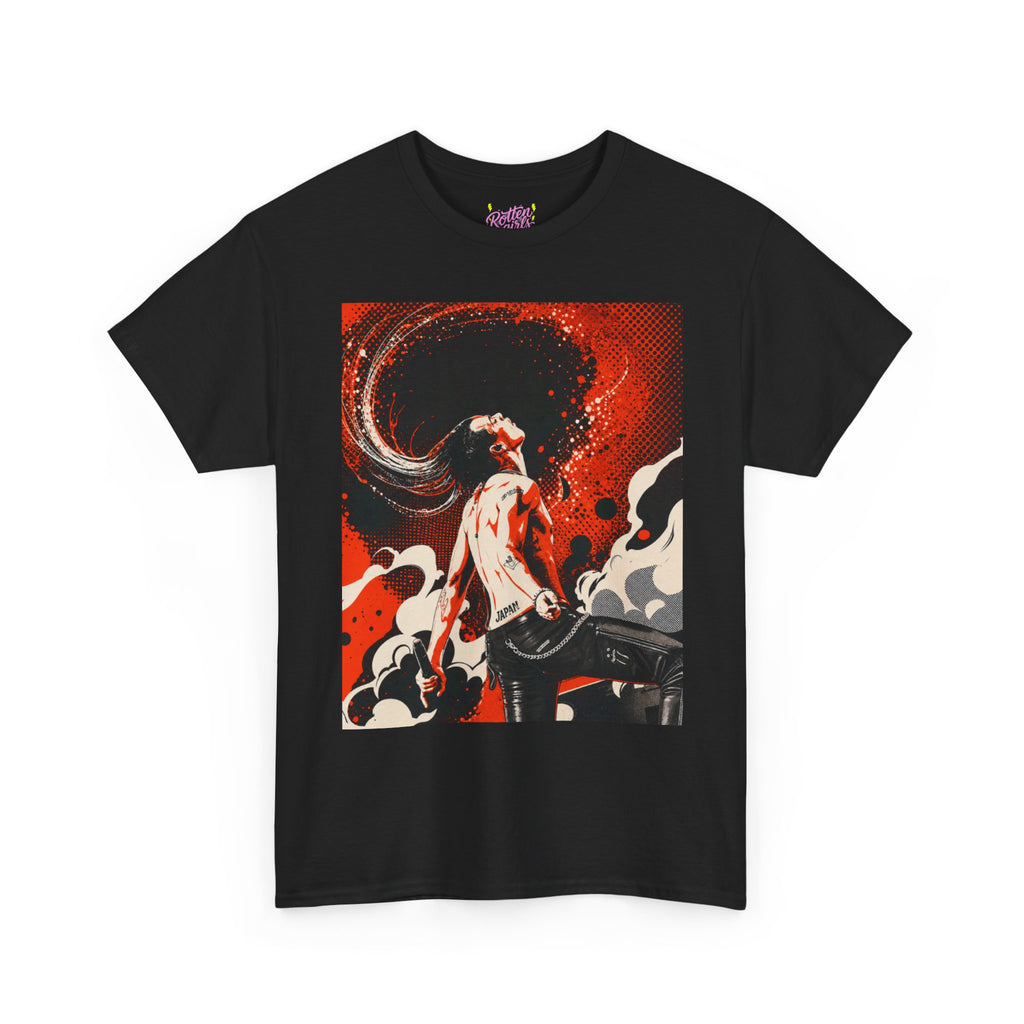 Graphic Tee — Red Flame Guitarist Illustration