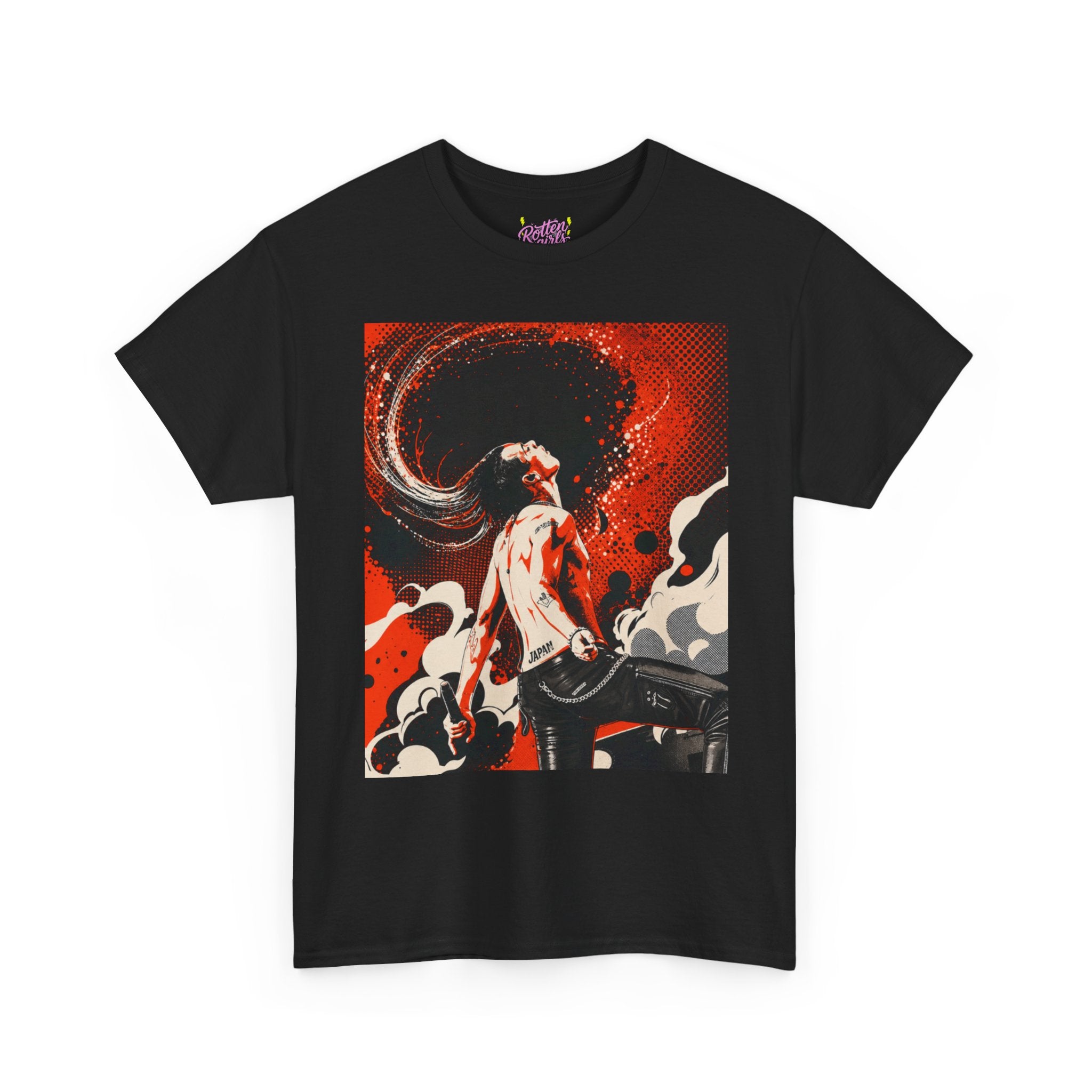 Graphic Tee — Red Flame Guitarist Illustration