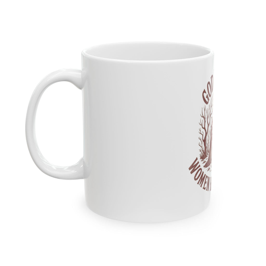 Witchy Ceramic Mug — "God Forbid Women Have Hobbies" Vintage Witch Cauldron Coffee Mug (11oz/15oz)