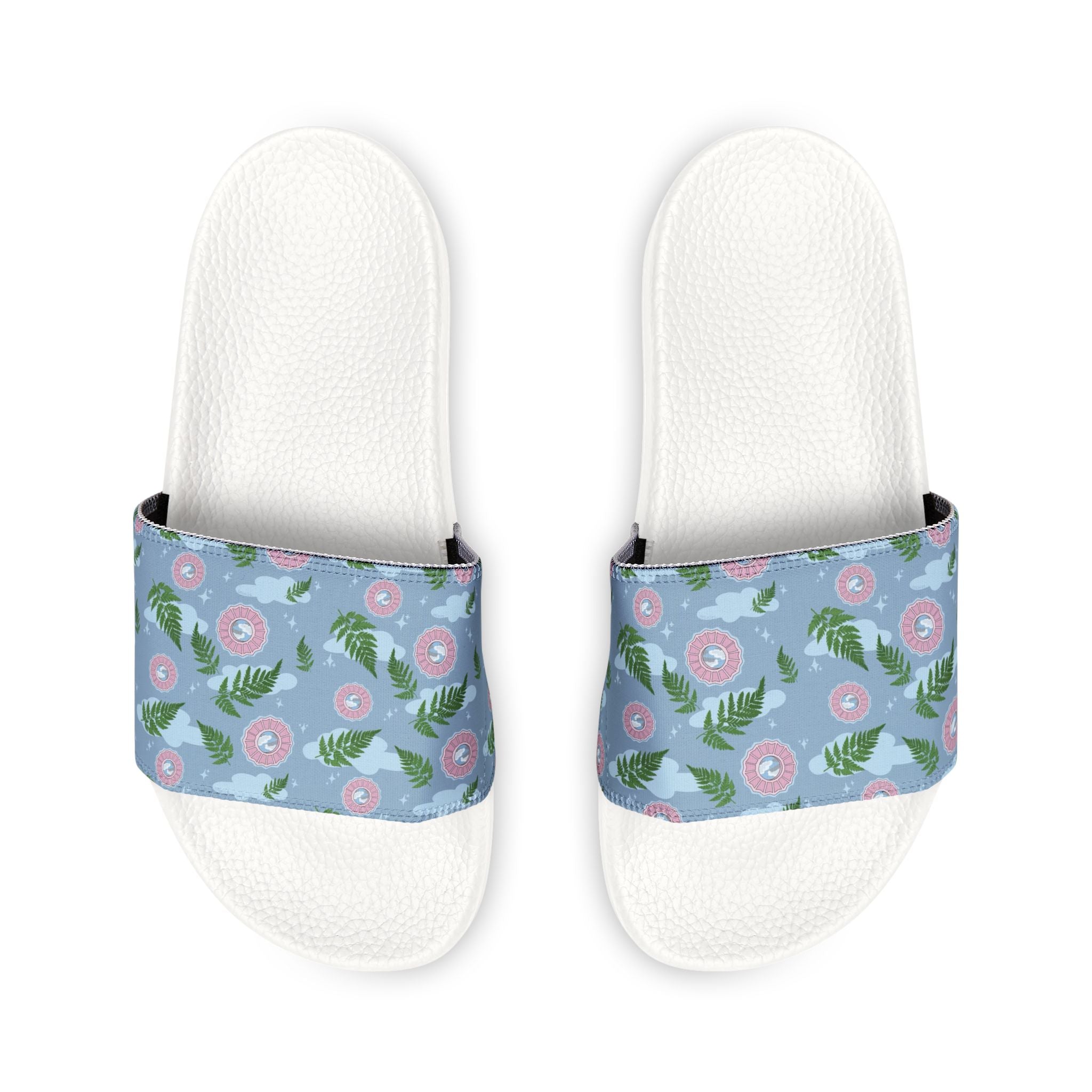 Men's Floral Slide Sandals — Removable Strap Tropical Pattern