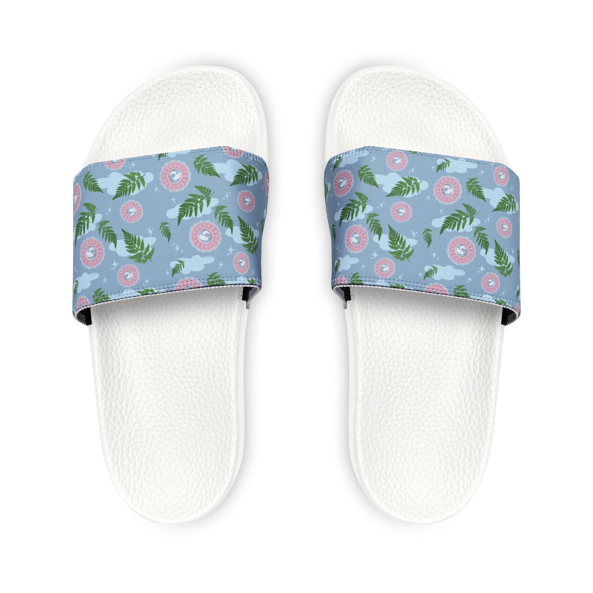 Men's Floral Slide Sandals — Removable Strap Tropical Pattern