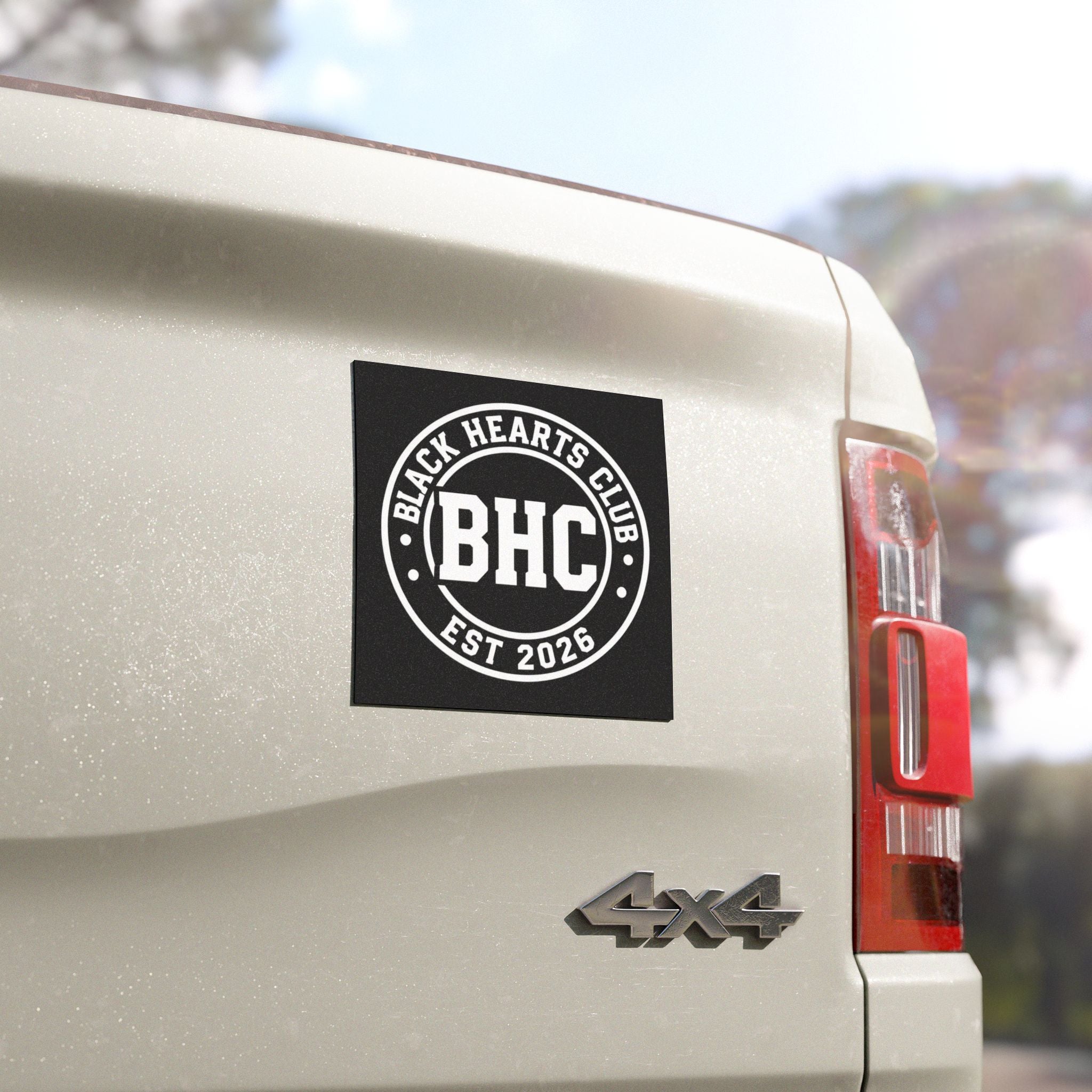 Black Hearts Club square 5x5 Car Magnets