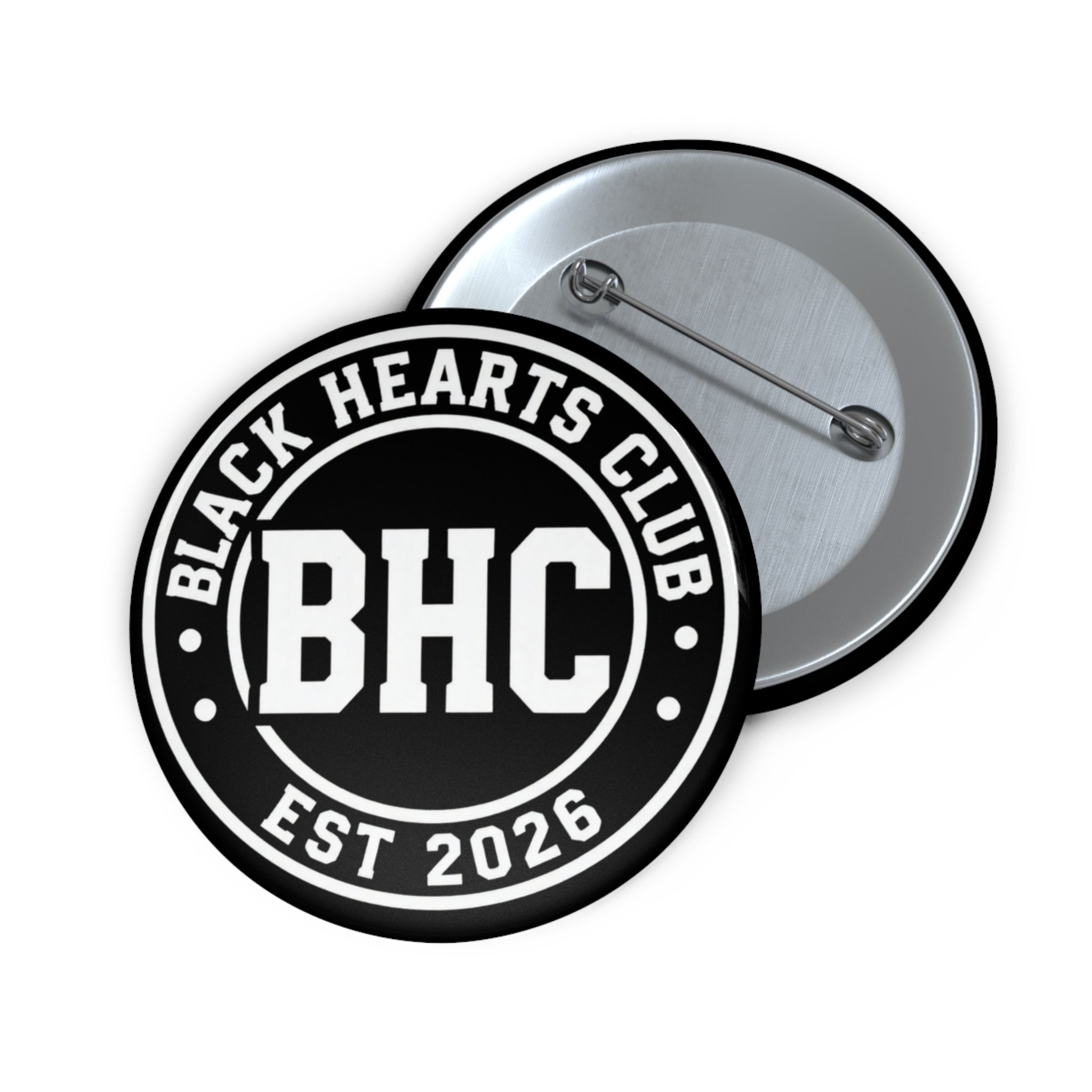 Custom black hearts club Pin Buttons